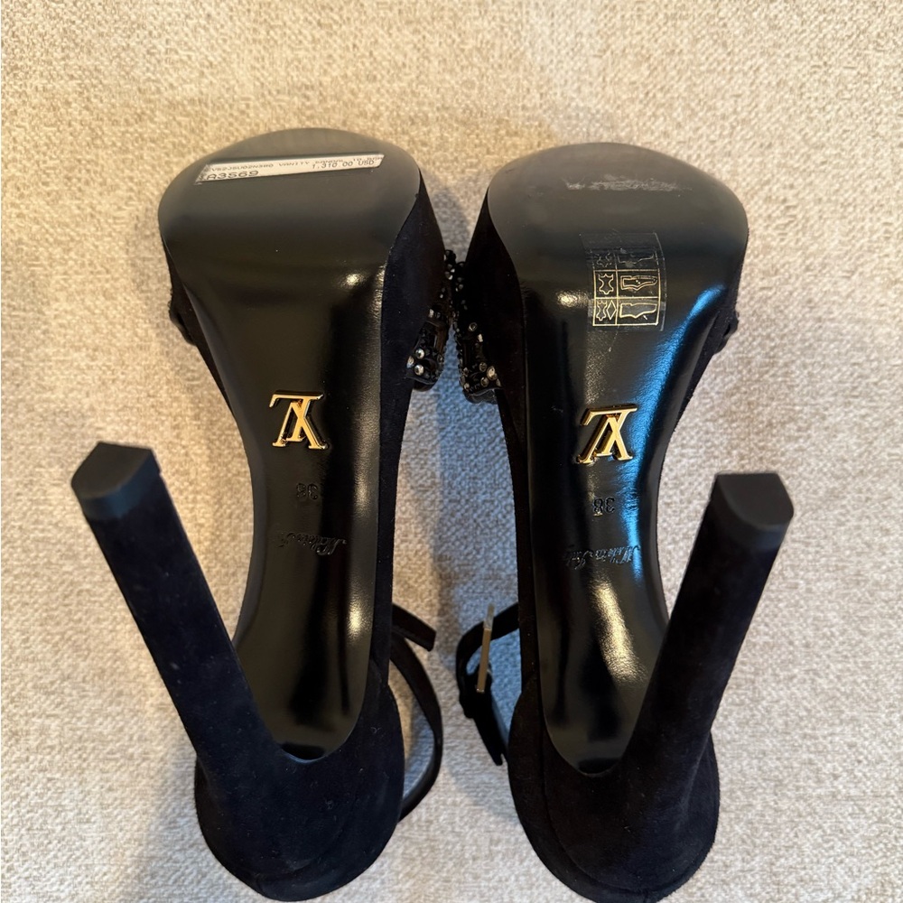Louis Vuitton Black high heel stunning sandals - Size 38 - Picture 4 of 6